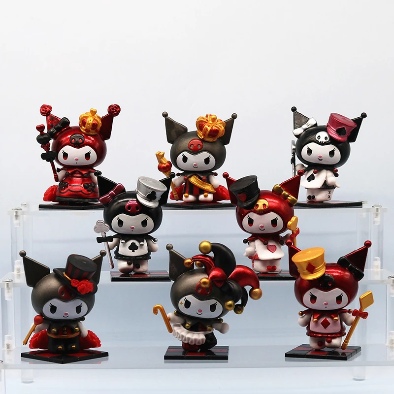 

8Pcs/Set Sanrio Kuromi Cute Model Doll Cartoon Action Figure Desktop Decorative Ornaments Anime Toys Birthday Gift for Friend