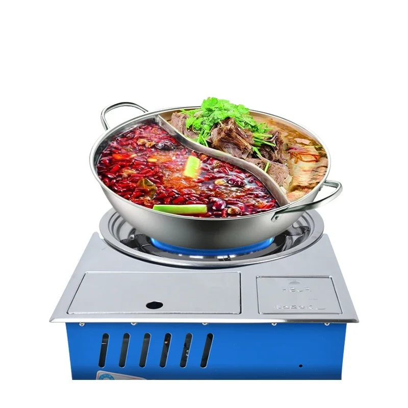Korean Restaurant Indoor Embedded Table Top Samgyupsal Butane BBQ Grill Edelstahl