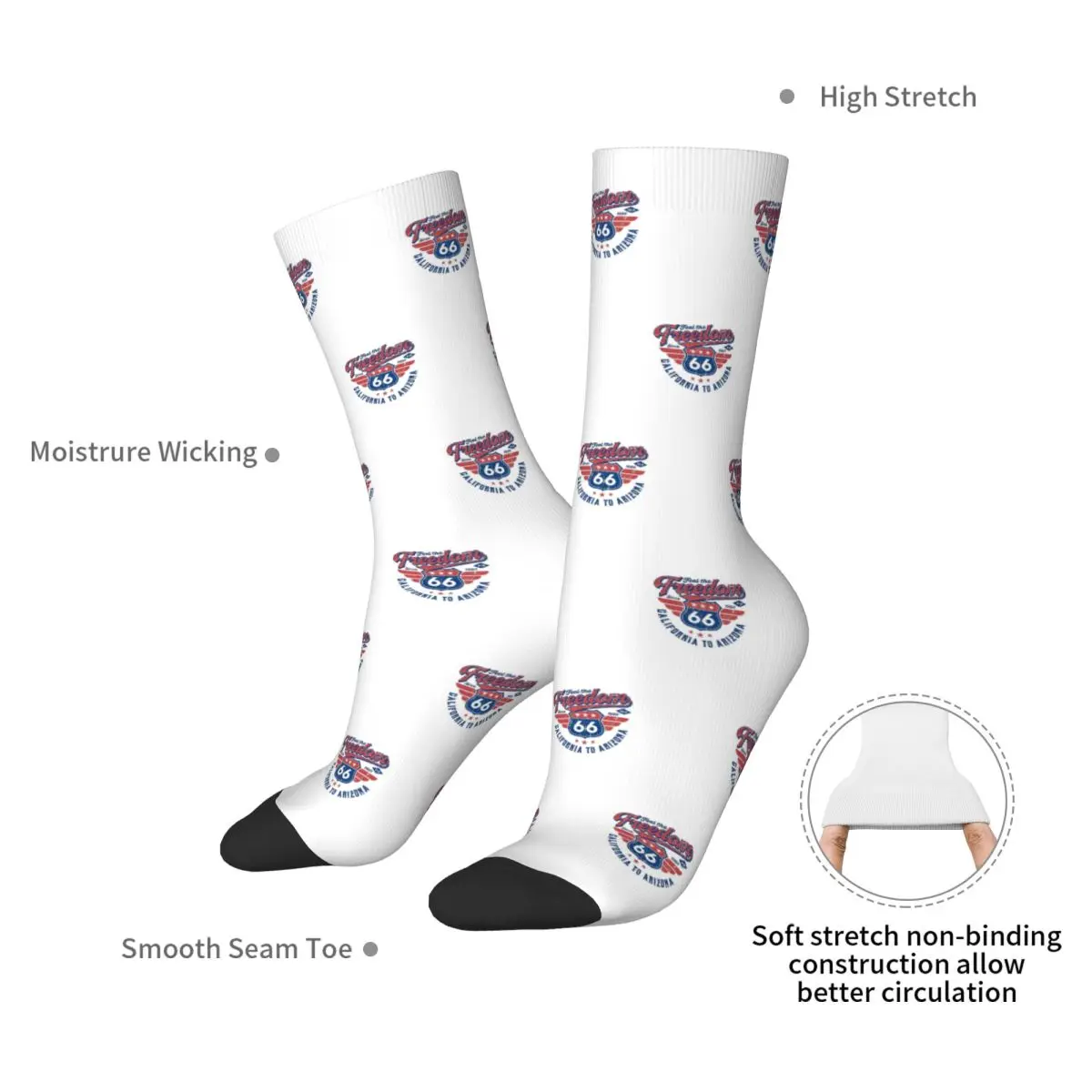 ルート 66 USA ソックス原宿スーパーソフトストッキングオールシーズンロングソックスアクセサリーユニセックスクリスマスギフト用