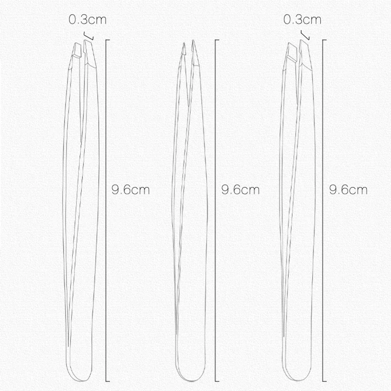 4 pz/set pinzette per sopracciglia punta in acciaio inossidabile/punta inclinata/punta piatta strumenti per il trucco di depilazione clip per sopracciglia