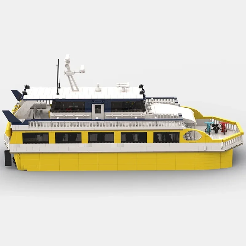 Moc tijolos de construção transporte navio modelo passageiro ferry tecnologia blocos modulares presentes brinquedos para crianças diy conjuntos montagem