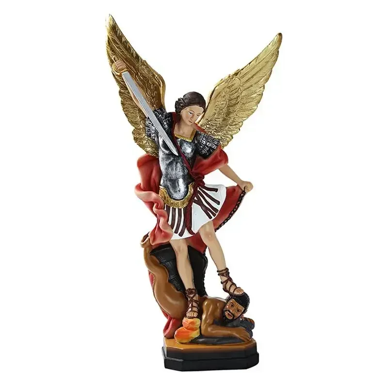 San Miguel Arcangel Statue St Michael Statue In Bronzed Resin Saint Michael Statue Of Heaven Defeating LuciferFor Collection