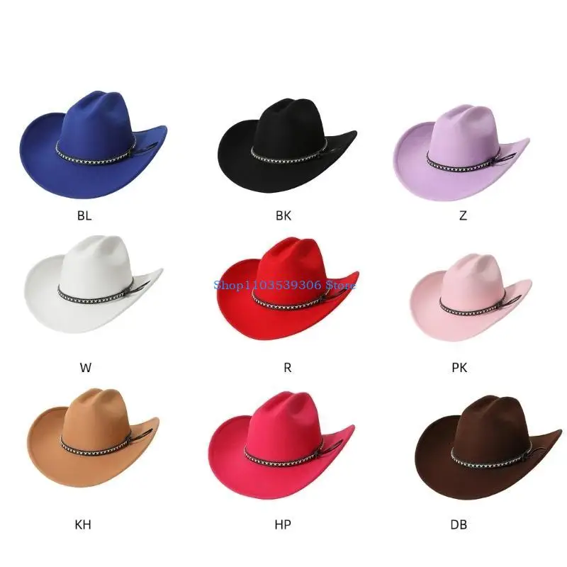 

400A Stylish Sun Shield Hat Widen Brim Western Hat Vintage Flat Brim Hat for Men Women Hiking Camping Fishing Travel