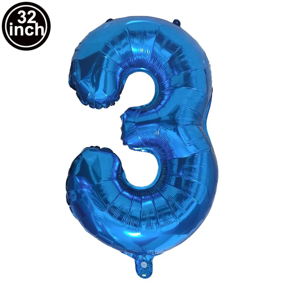 Navy Blue Number 1 2 3-9 Balloon 32Inch for 1st-9th Birthday Decoration Navy Blue Foil Number Ballon for Birthday Party Decor