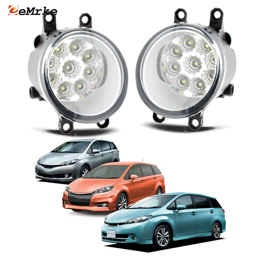 Upgrade Led Fog Lights Assembly DRL for Toyota Wish 2009 2010 2011 2012 2013 2014 2015 2016 2017 Car PTF Daytime Running Light