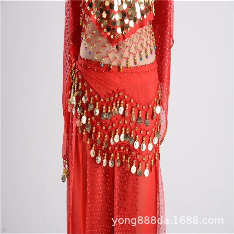 Yongda Jiayi سلسلة الخصر للرقص الشرقي 128 عملة الخصر سلسلة الكبار المبتدئين ممارسة سلسلة الخصر قلادة