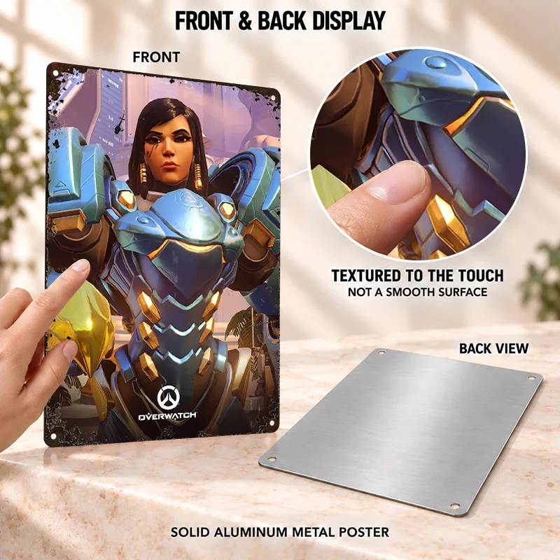 Overwatch Printed Posters Arcade Inspired Style Gaming Setup Wall Art Customized Aluminum Metal Sign Thoughtful Collector Gift