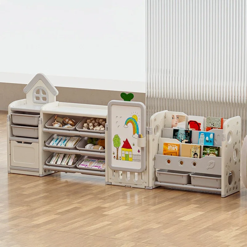 Toddler room toy plastic bookshelf painting cabinet storage, convenient and practical