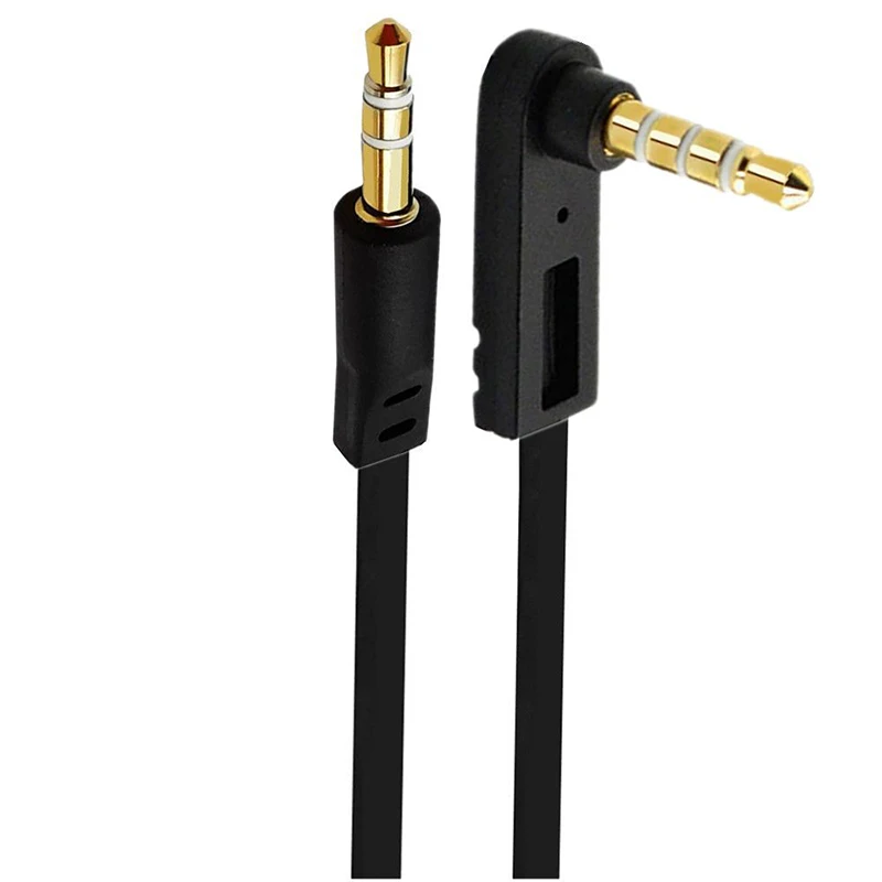 Sudut Kanan Datar Jantan Ke Jantan TRS TRRS 3.5 Kabel Adaptor Garis Lurus 90 Derajat TRRS TRS Kabel Saluran Audio Jantan 3 4 Tiang 3.5Mm