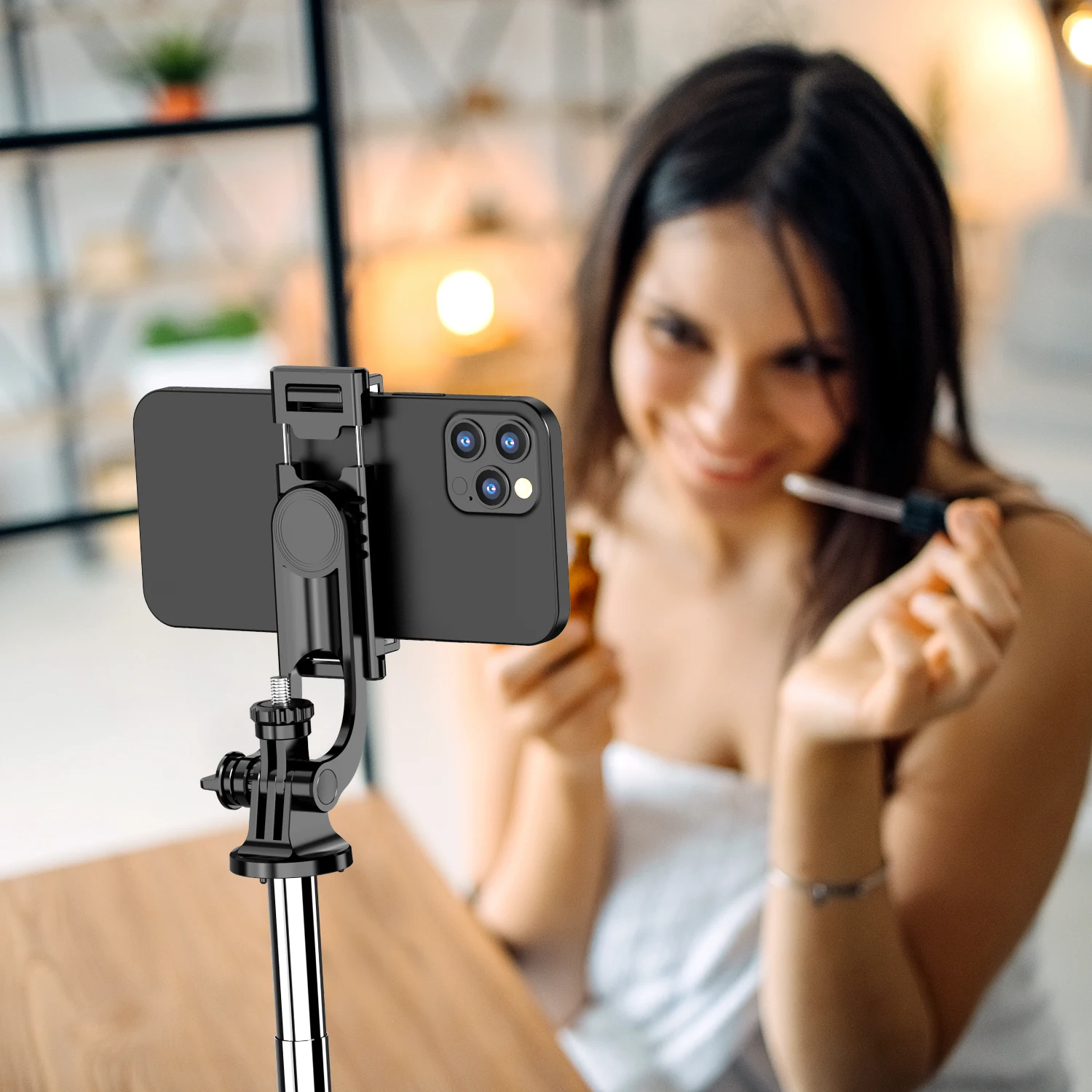 Q05 1580mm Wireless Live Bluetooth Tripod Foldable Monopod Selfie Stick Without Fill Light Tripe Stabilizer Stand for Cell Phone