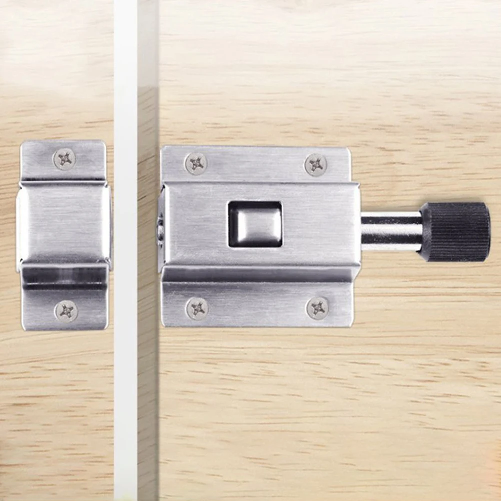 1PC Automatic Spring Latch Sliding Lock Bolt Stainless Steel Self-elastic Door Latch Bathroom Door Bolt Window Hardware