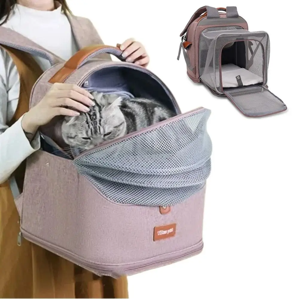 Expandable Pet Cat Backpack Portable Large Capacity Cat Carrier Bag Space Capsule Adjustable Strap Travel Transport Bag