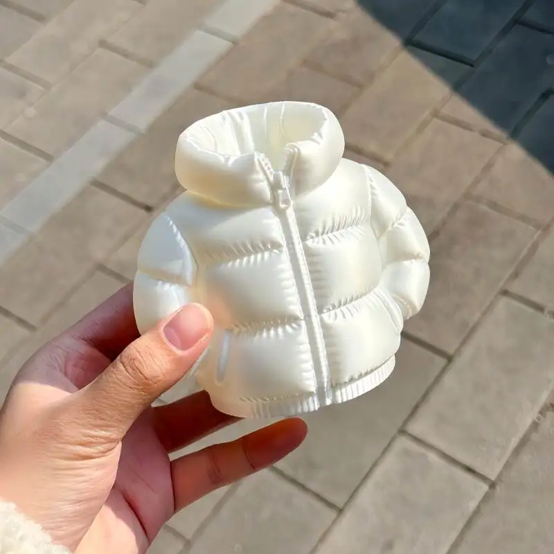暖かいダウンジャケットペンホルダー-3d-プリントクリエイティブ文具収納学生デスクトップ装飾飾り友人