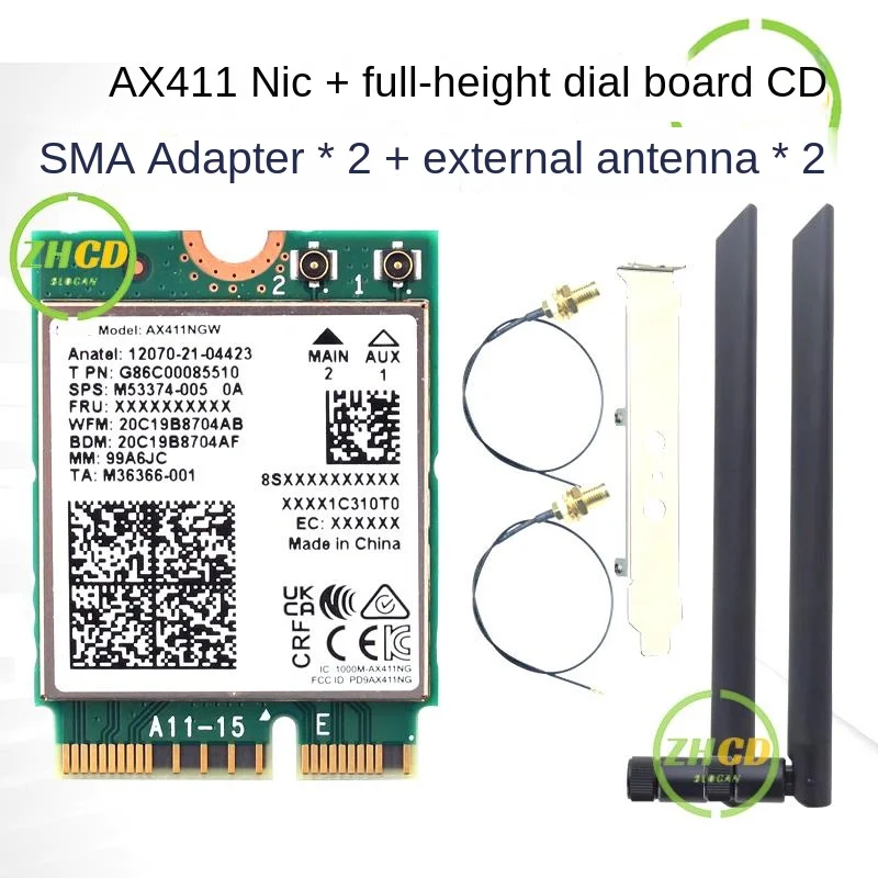 For Intel AX411 Killer 1690i 5G desktop wireless NIC Bluetooth 5.3 WiFi6E CNVI Suitable