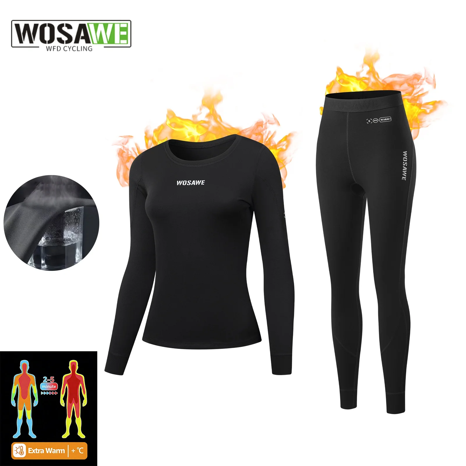 

WOSAWE зимнее термобелье женская спортивная одежда функция дышащие тренировочные велосипедные беговые термодлинные колготки
