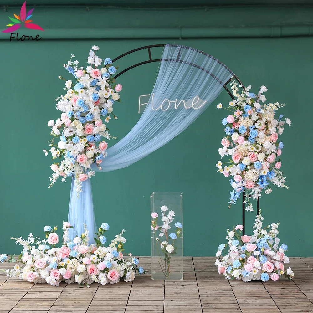 

Crafted Artificial Flowers Christmas Party Decoration High Quality White Blue Pink Rose Green Leaves Kunstbloemen Decor HY2375