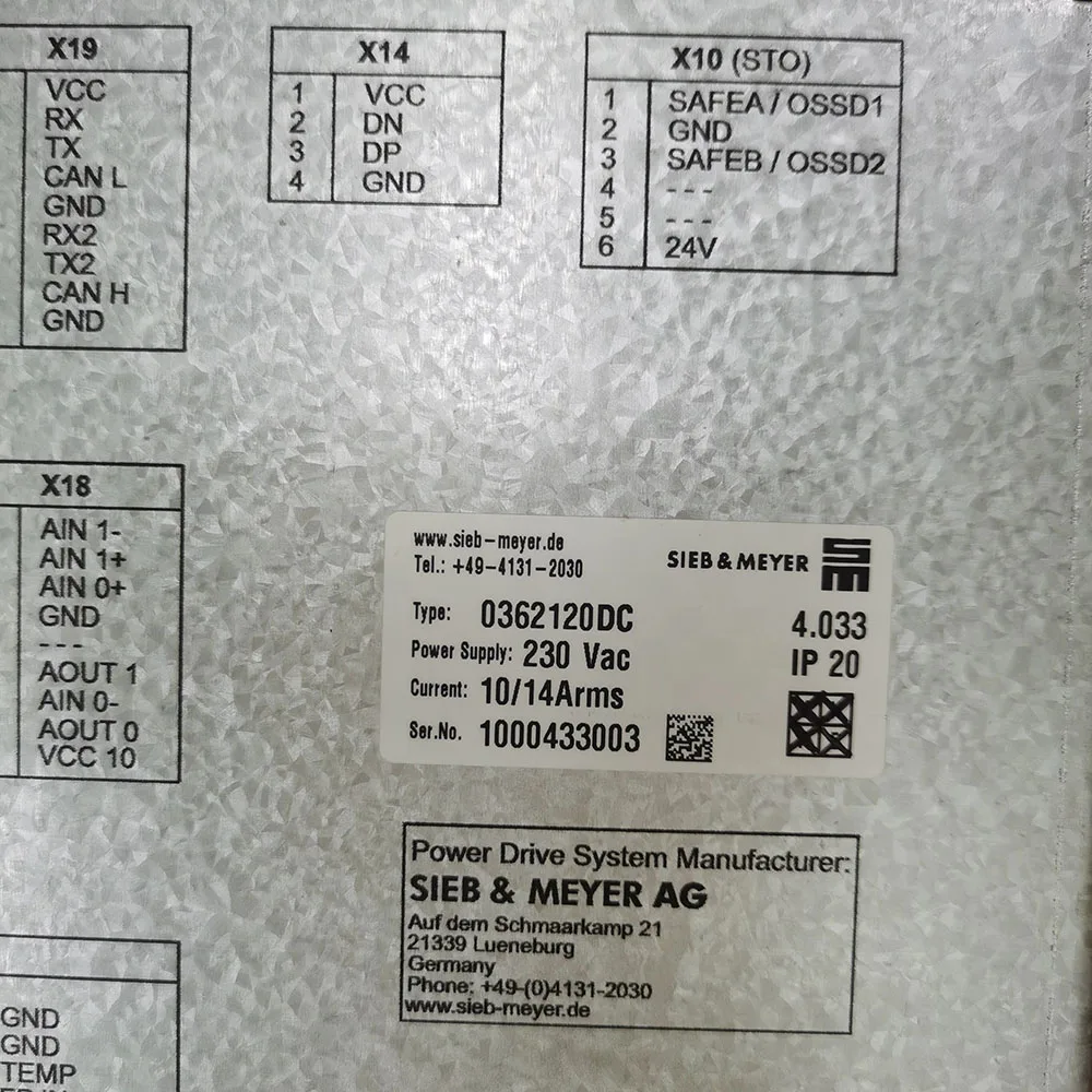 SD2S 0362120DC  Servo Drive for SIEB&MEYER