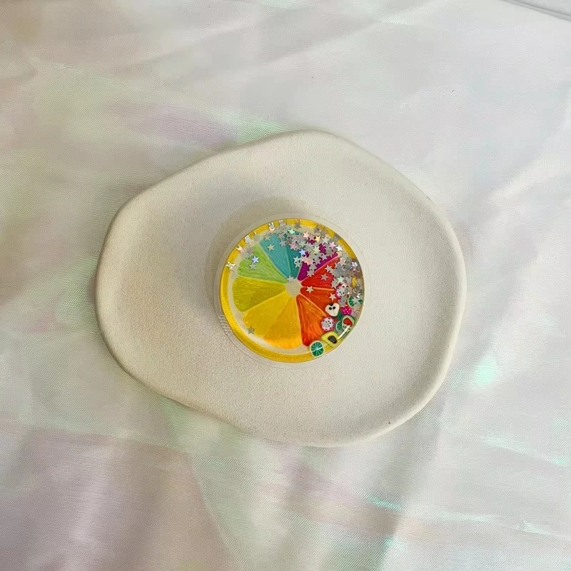 Korean Cute Cartoon Fruit Glitter Jelly Phone Grip Stand Holder For iPhone 15 14 Samsung Huawei Xiaomi Universal Finger Bracket