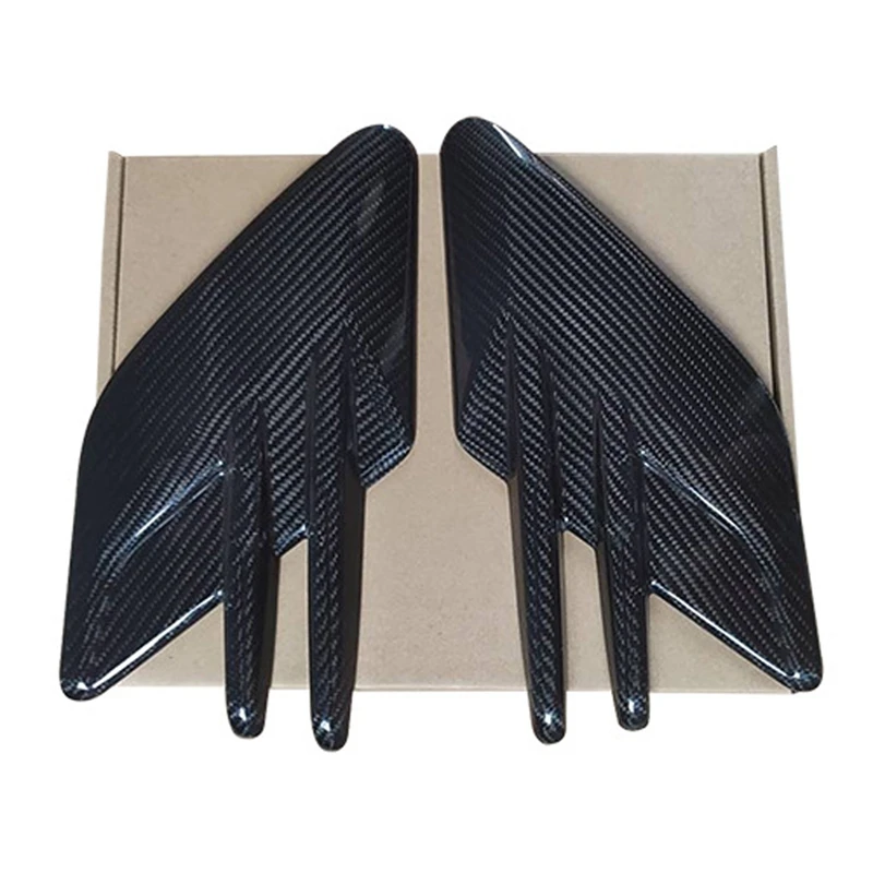 1Pair Real Carbon Fiber Side Wing Air Vent Fender Trim For Land Rover Range Rover Sport 17-22 Hood Intake Fender Sticker