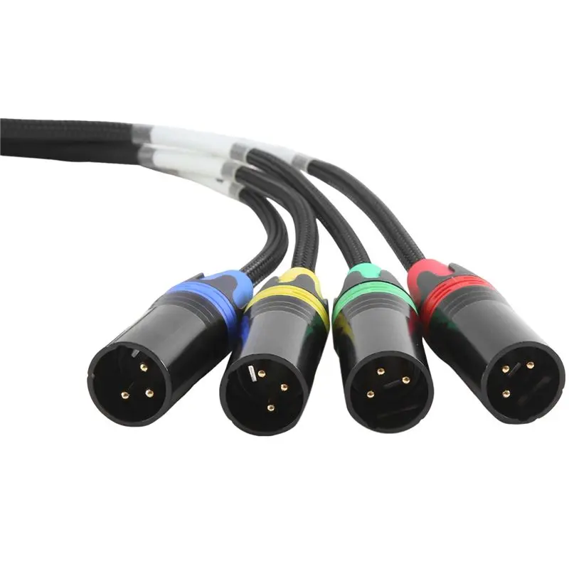 AA60 XLR 4-Channel 3-Pin Cable Male to Female Stage Audio RJ45 Cable for Recording Studio NE8F-S4M 0.75M