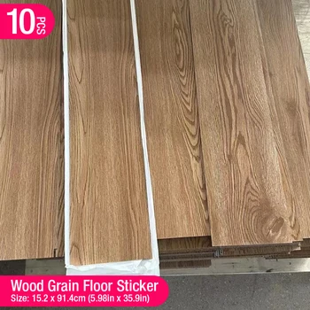 ملصق أرضيات ثلاثي الأبعاد ذاتي اللصق ، ورق حائط من الحبوب الخشبية السميكة ، ملصق حائط مقاوم للماء ، مقاوم للاهتراء للغرفة ، 10 * *