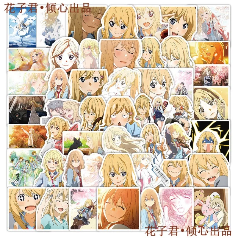 

Your Lie in April Anime Staickers Kaori Miyazono Scrapbooking Supplies Sticker Book Kids Friends Gift for Fans Diy Hand Account