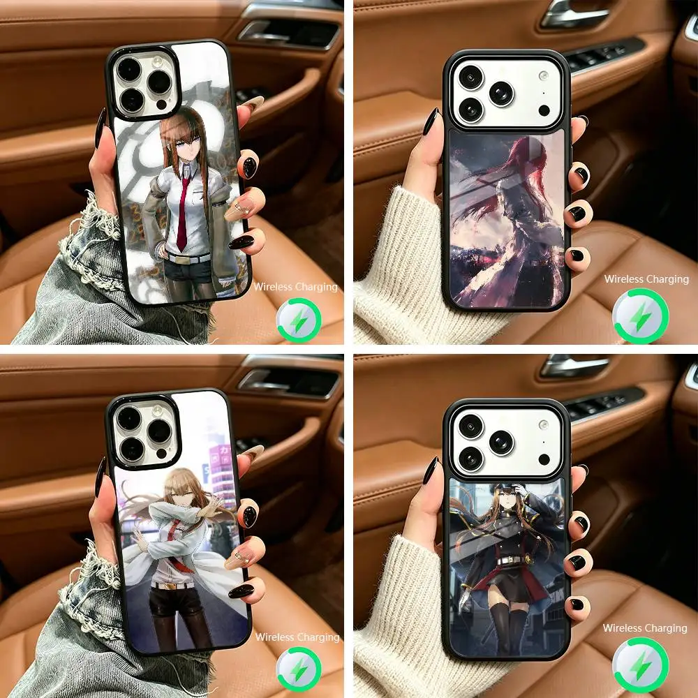 

STEINS GAT- Kurisu-M- Makise Phone Case For IPhone17 16 15 14 13 12 11 Pro Max 16/15/14Plus Wireless Charger Cover Funda