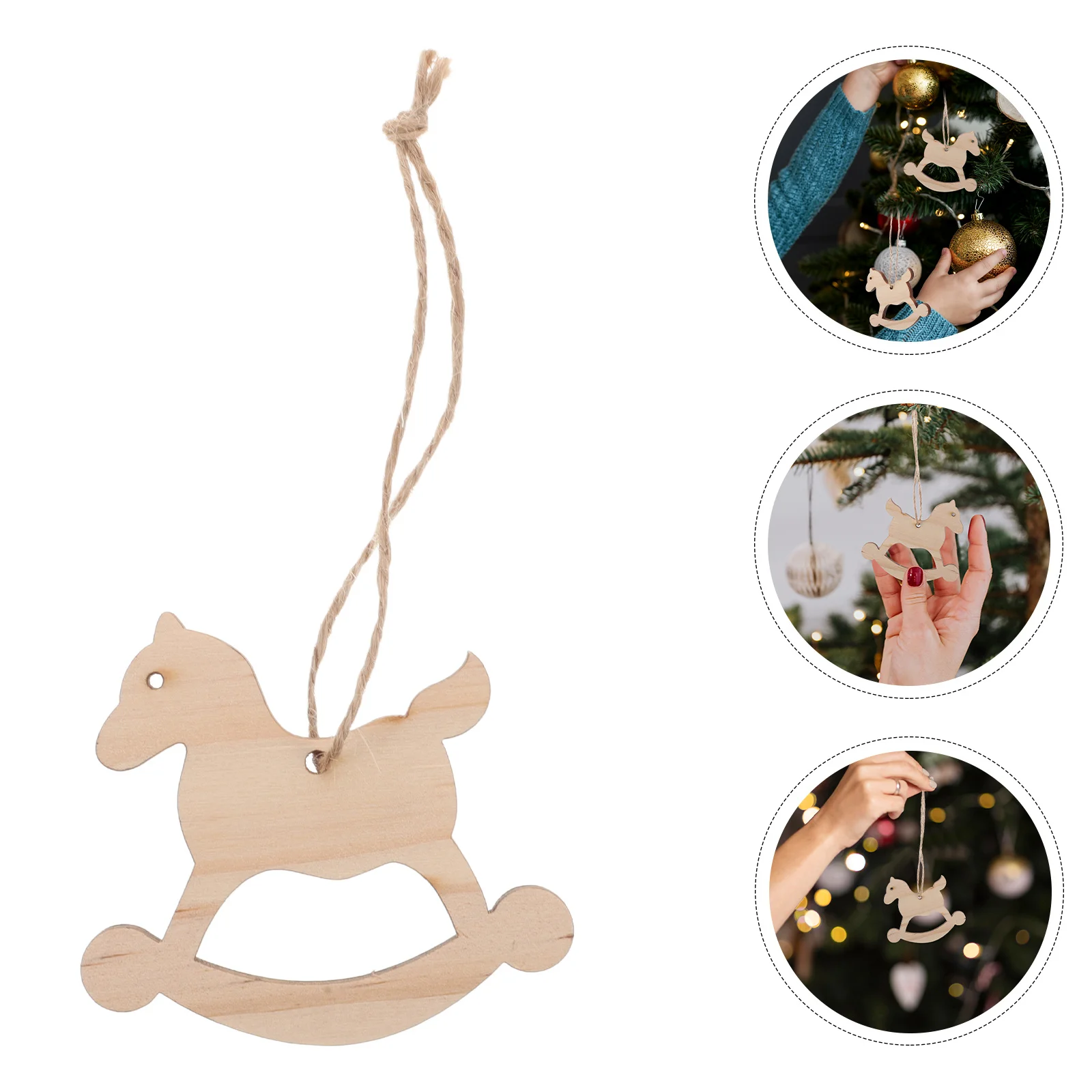 

10Pcs Christmas Wooden Hanging Pendants Small Cutouts DIY Craft Decorations Tree Ornaments Christmas Decorative Props