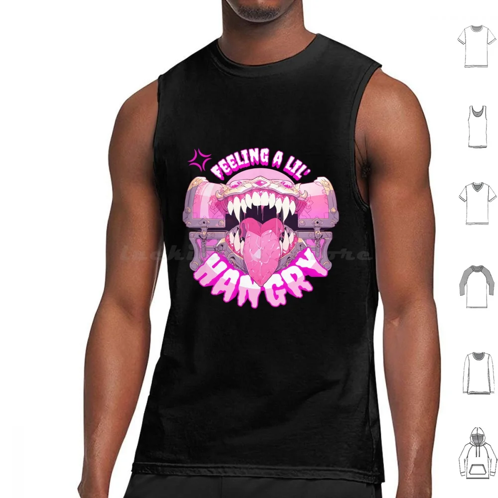 Hangry Hot Pink Mimic Tank Tops Vest Sleeveless Hangry Hot Pink Girly Goth Fantasy Dnd Ttrpg Mimic Funny Nerd Geek Gamer Girl