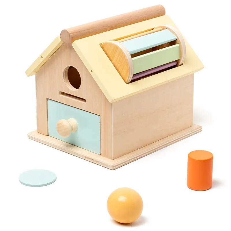 Maison en bois Montessori pour enfant, jouets d'exercice de Coordination œil-main, Cognition de la forme des couleurs, jouets d'éducation précoce, cadeau pour bébé