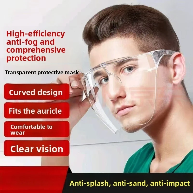 High Definition Full Face Transparent Protective Mask Anti Oil Splash Anti Droplet Windproof Sand Proof Anti Fog for Work