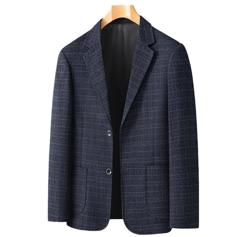 

1-A158 end Suit Business Casual Plaid Suit Jacket Spring and Autumn Middle-aged Dad's Single Western Top