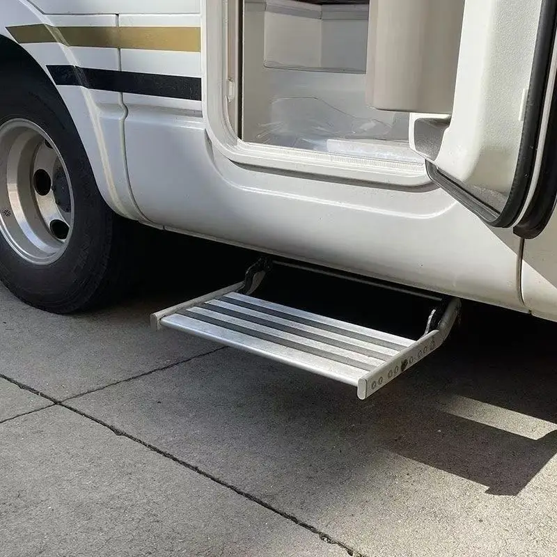 Entry Doorway Manual Folding Ladder Step Motorhomes Aluminum Alloy RV Pedal Step Telescopic Antiskid Caravan Accessories