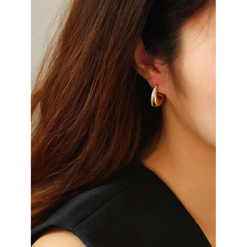 Light Luxury Elegant Metal Simple U-shaped Hoop Earrings For Women Fashion Cute Gold Color Metal Jewelry Party Gifts