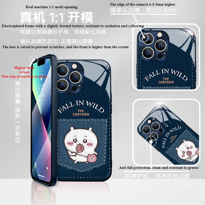 Chiikawa Mobile Phone Case Oil Painting Style IPhone 16 Cute Anime Usagi Cartoon Hachiware Creative Cowboy Fall Protection Case