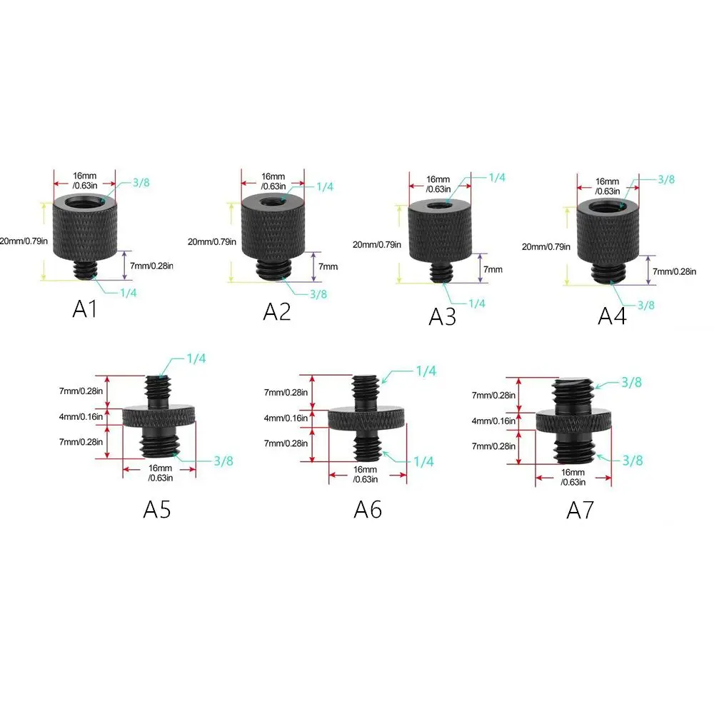 1/4" to 3/8" Male to Female Thread Screw Mount Adapter Tripod Plate Screw Mount for Camera Flash Tripod Light Stand