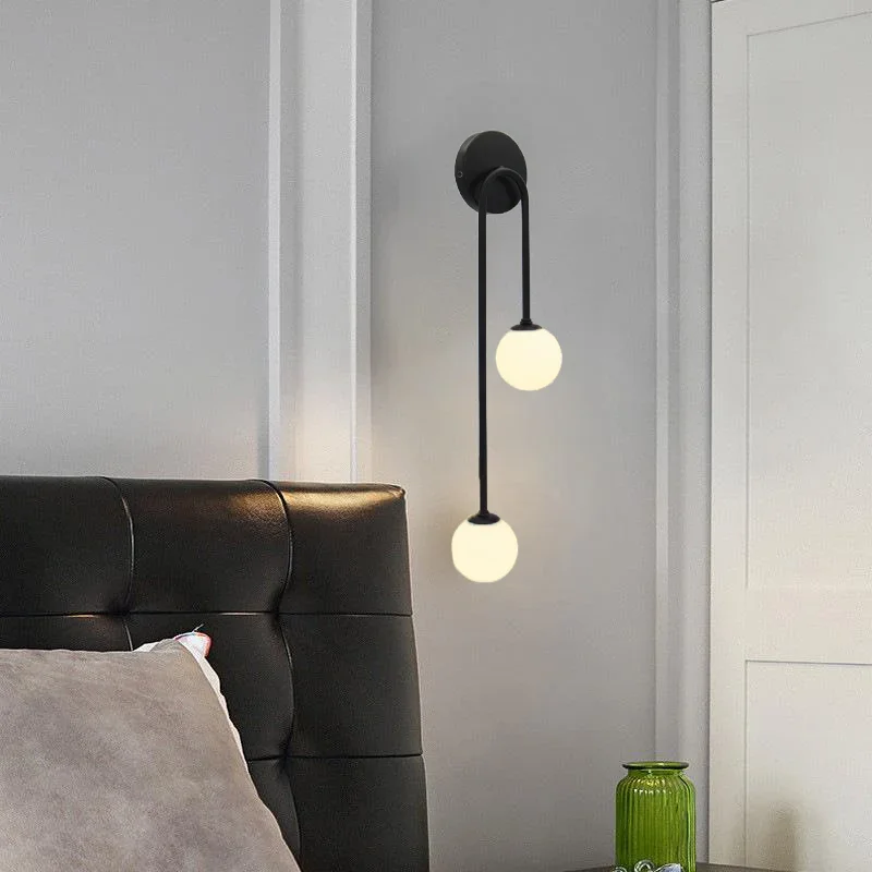 Nordic Corridor Aisle Staircase Decorative Lamp LED Wall Lamp Modern Bedroom Double Head Acrylic Ball Wall Lamp G9 Bulb view 4