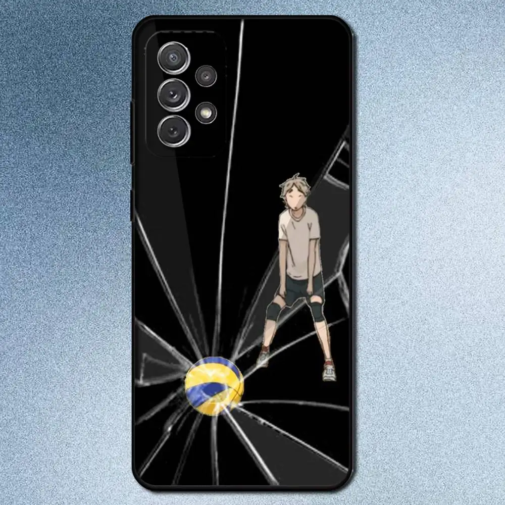 حافظة هاتف Amine H-Haikyuu لهاتف سامسونج S25، S24، S21، S22، S23، S30، Ultra، S20، Plus، Fe، Lite، Note، 10,9,5G غطاء أسود