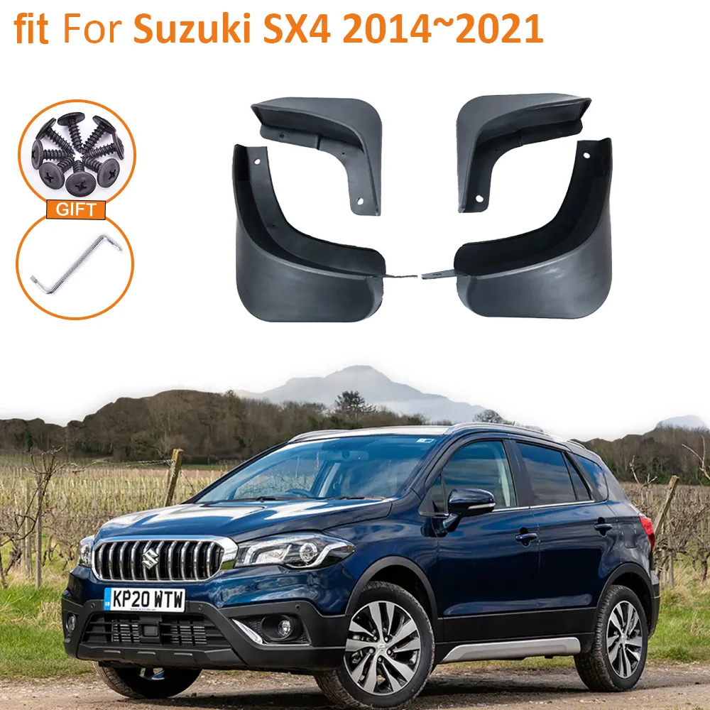 Mud Flap for Suzuki SX4 Hatchback S Cross 2020 2014~2021 JY Car Accessories Front Rear Car Mudflaps Mudguards Splash Guards 4x4