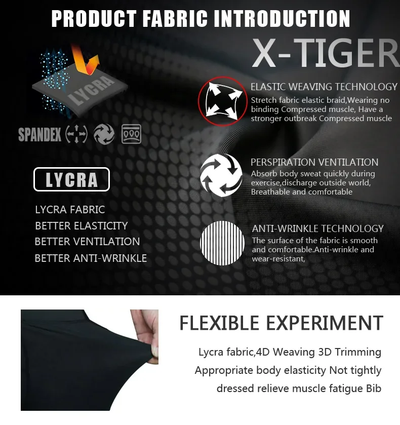 X-TIGER Fahrradhose Herren mit Gel-Polsterung, Fahrradbekleidung, MTB Rennradhose, rutschfeste Beinabschlüsse, Fahrradhose, Outdoor-Outfit, Kleidung – Detail 2