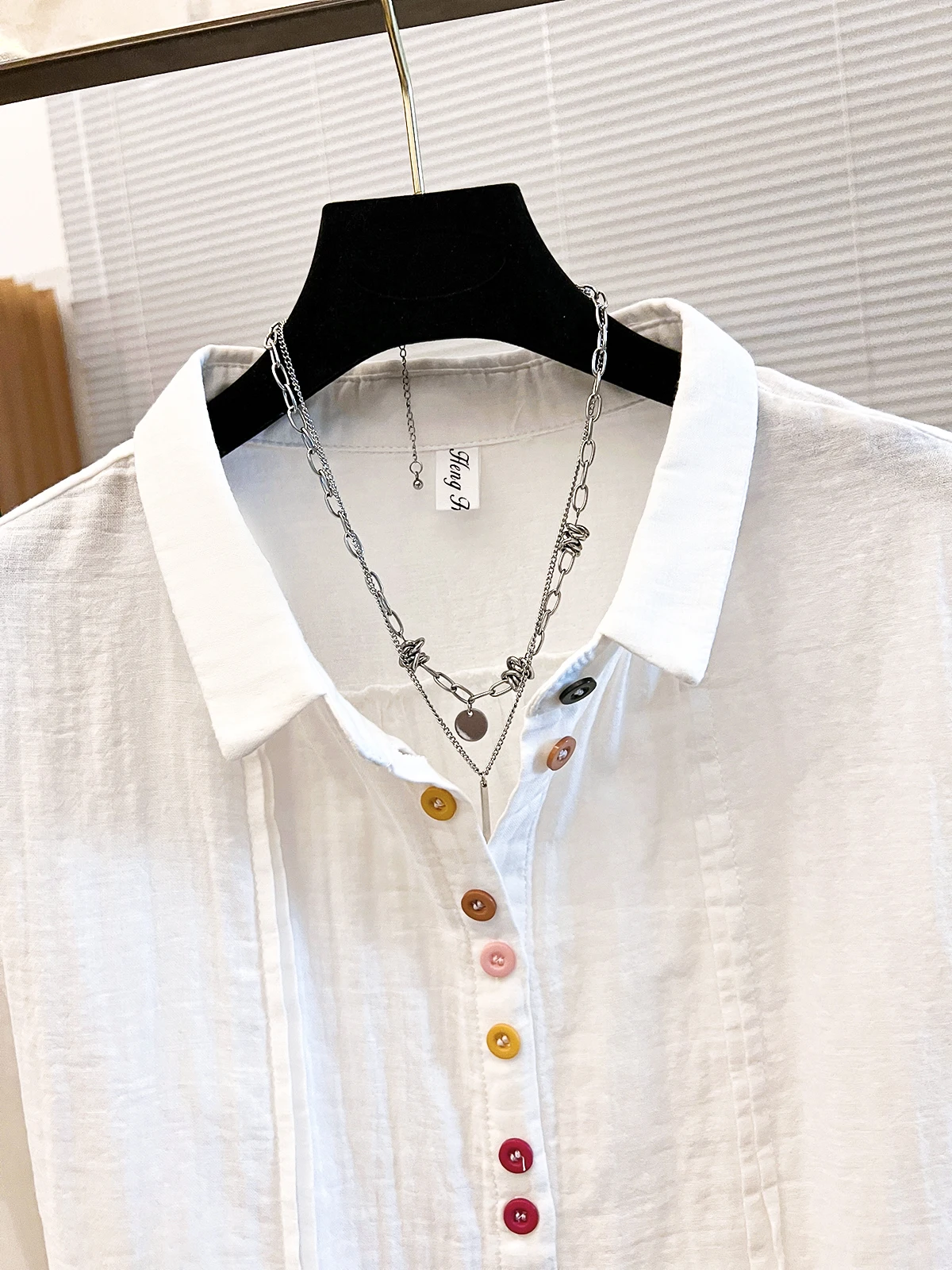 Plus size feminino longo sve puro algodão irt primavera outono casual cor botão design versátil casual sle topo