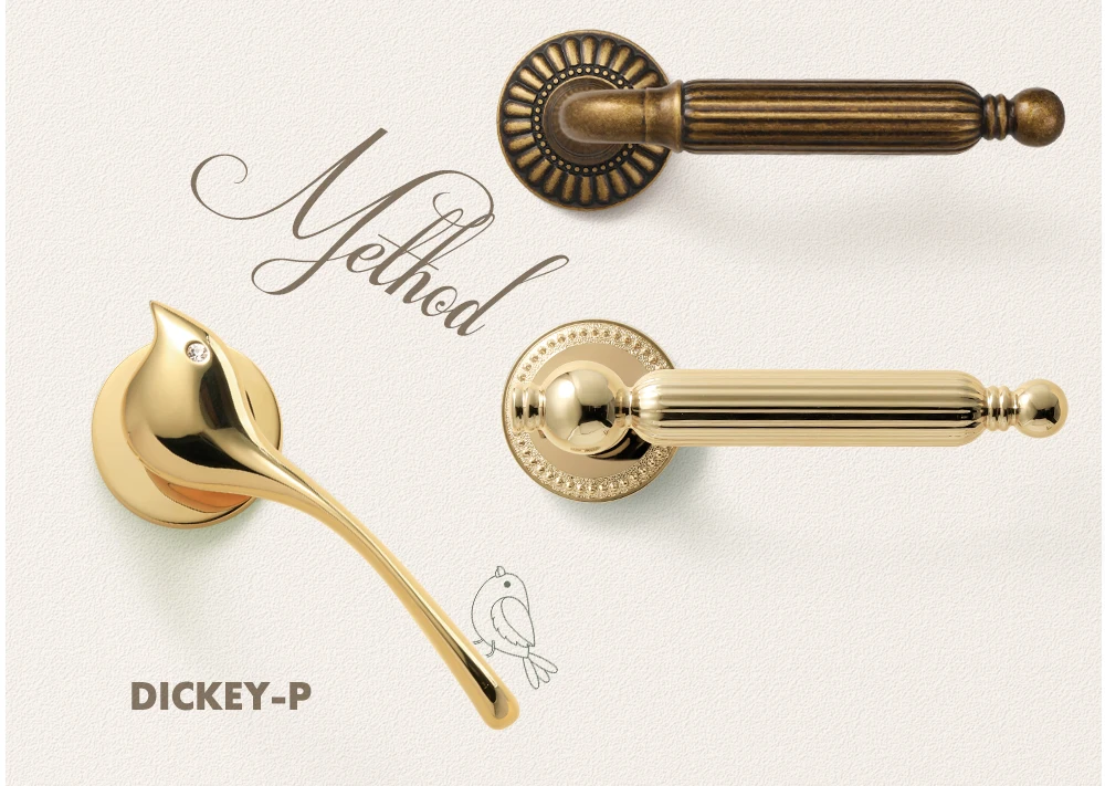 

Medieval style door lock bedroom door handle retro walnut silent magnetic suction household door lock
