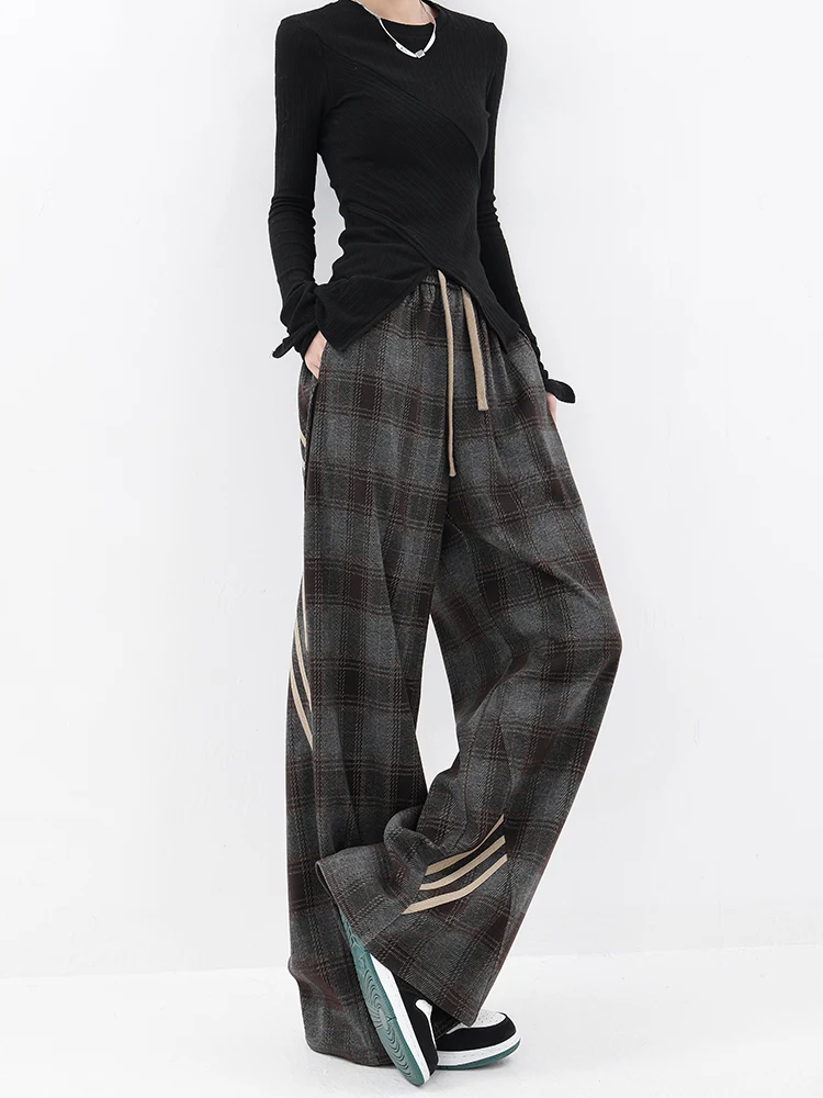 Spring and Autumn New Women's Pants, American Retro Patchwork Jeans, Loose Straight Leg Wide Leg Pants