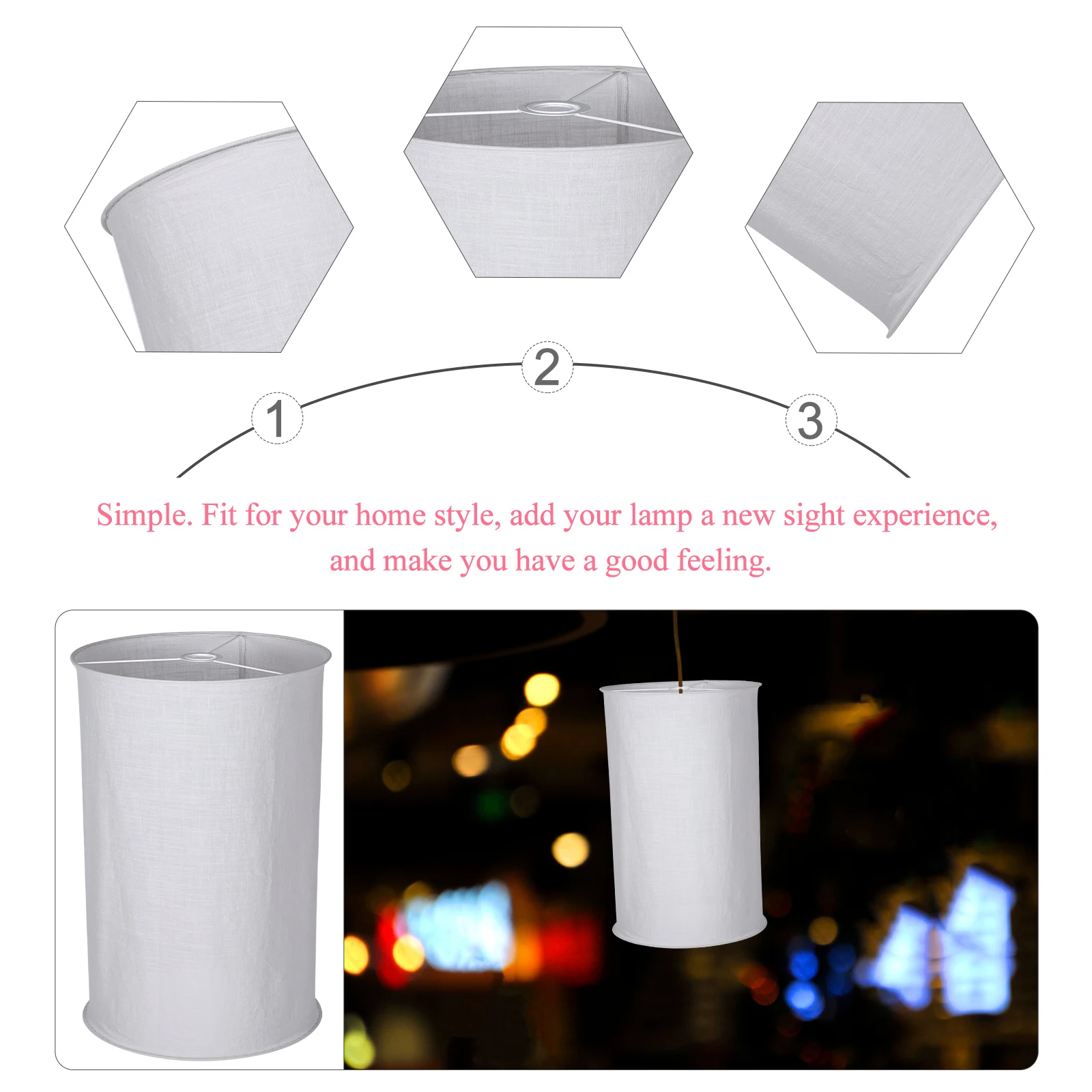 

Fabric Chandelier Lampshade Vintage Home Decor Decorations Grey Metal Ceiling Man