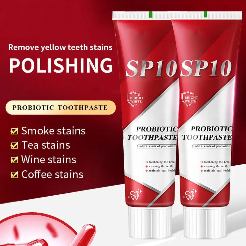 2pcs Sp-10 Probiotic Toothpaste Whitening Tooth Remove Plaque Stains Teeth Whitener Oral Hygiene Clean Fresh Breath Oral Healthy