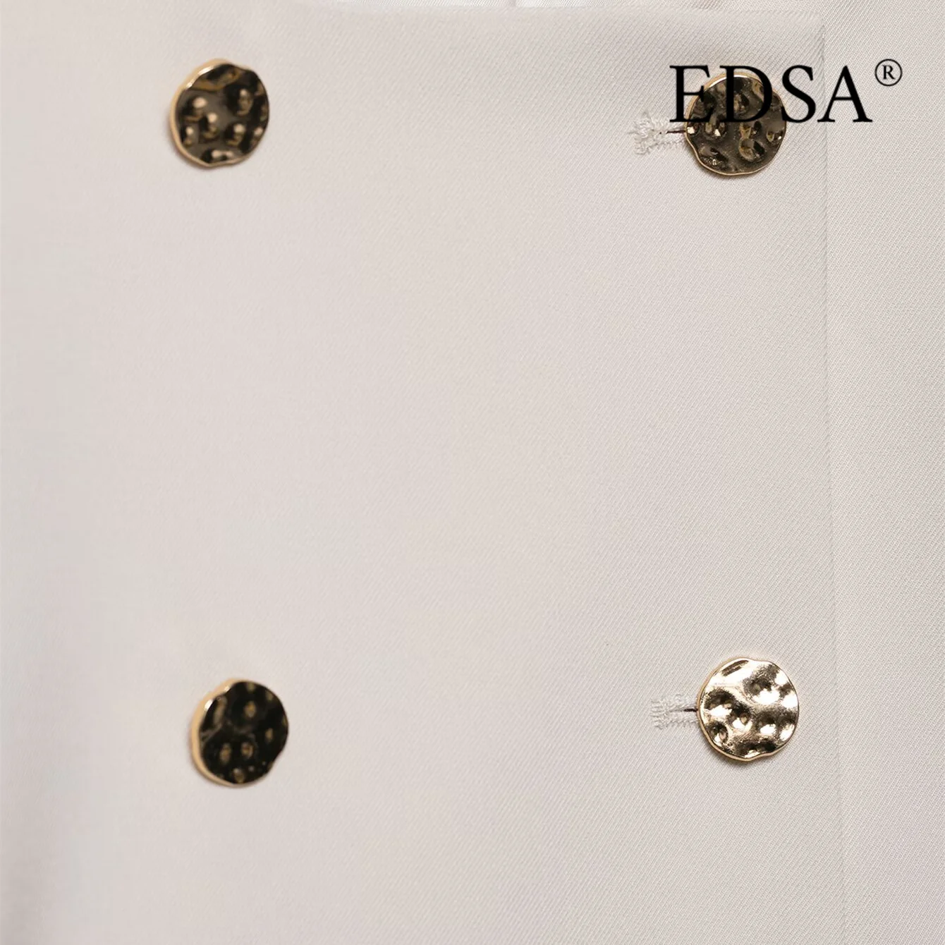 سترة نسائية EDSA مقصوصة مزدوجة الصدر ورقبة دائرية وأكمام طويلة لملابس خارجية معطف قصير للسيدات للمكتب #5