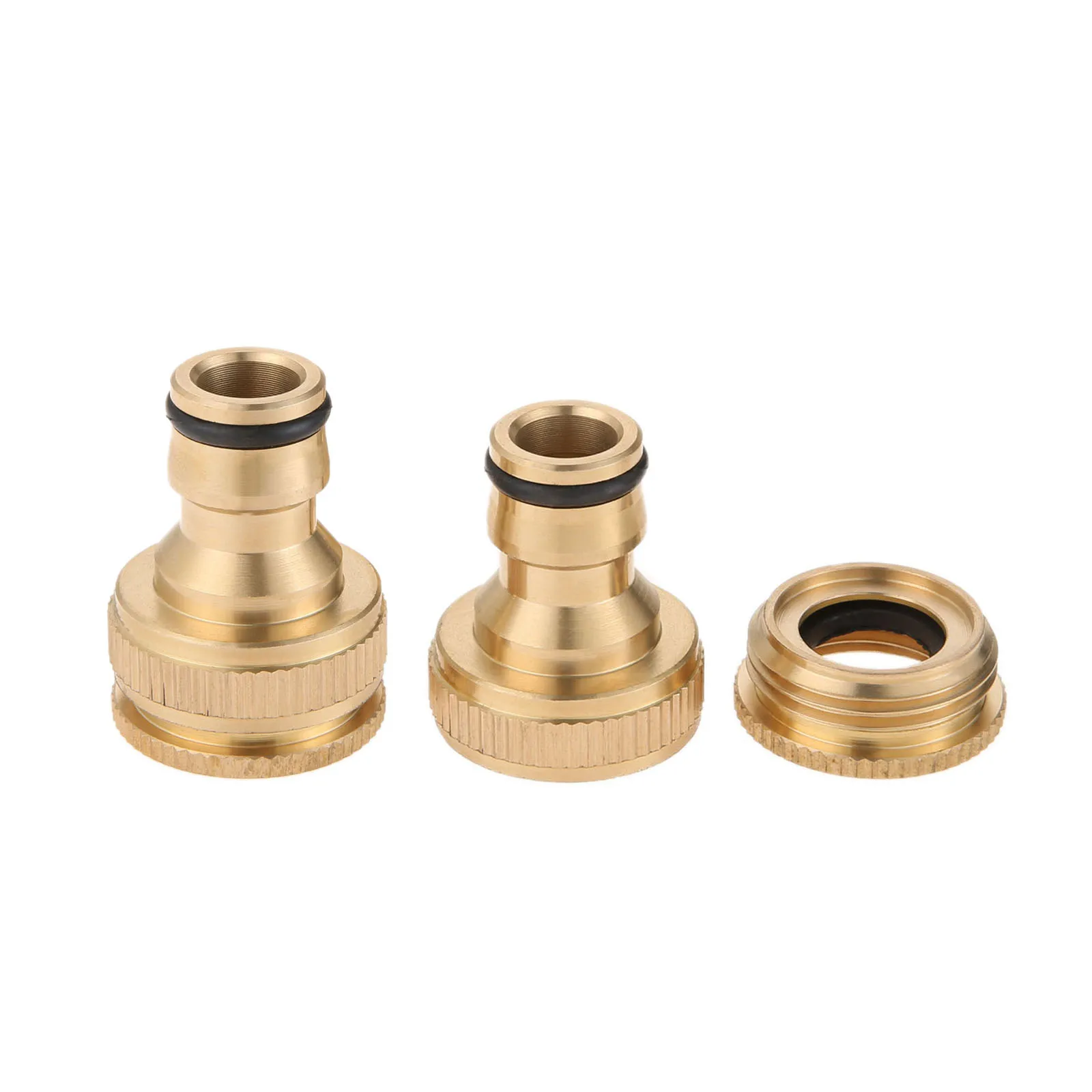 2pcs Garden Hose Tap Connectors Solid Brass 3/4