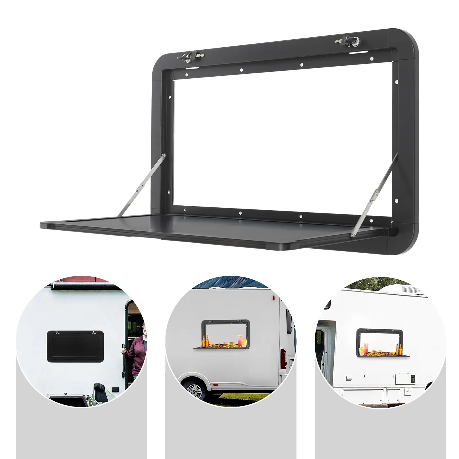 Запираемый складной стол для автофургона, вместимость 555 фунтов, настенный стол из алюминиевого сплава с 2 замками, компактный походный стол для дома на колесах