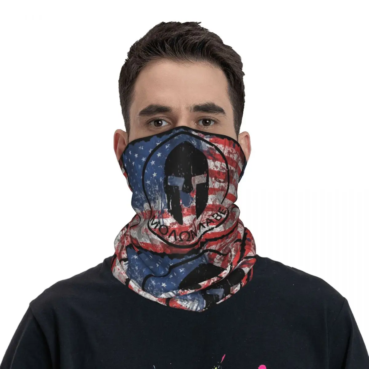 Spartan USA Molon Labe Mask Scarf Merch Neck Gaiter Vintage Bandana Scarf Cool Outdoor Sports Face Mask Unisex Breathable