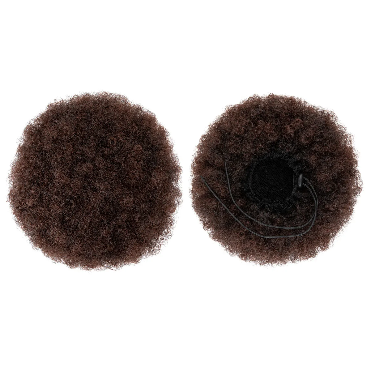 ربطات شعر مستعار صناعية على شكل كعكة للنساء، دودة شعر على شكل ذيل حصان عالية مع حزمة شعر مجعدة كبيرة برباط - إكسسوارات شعر مستعار #6